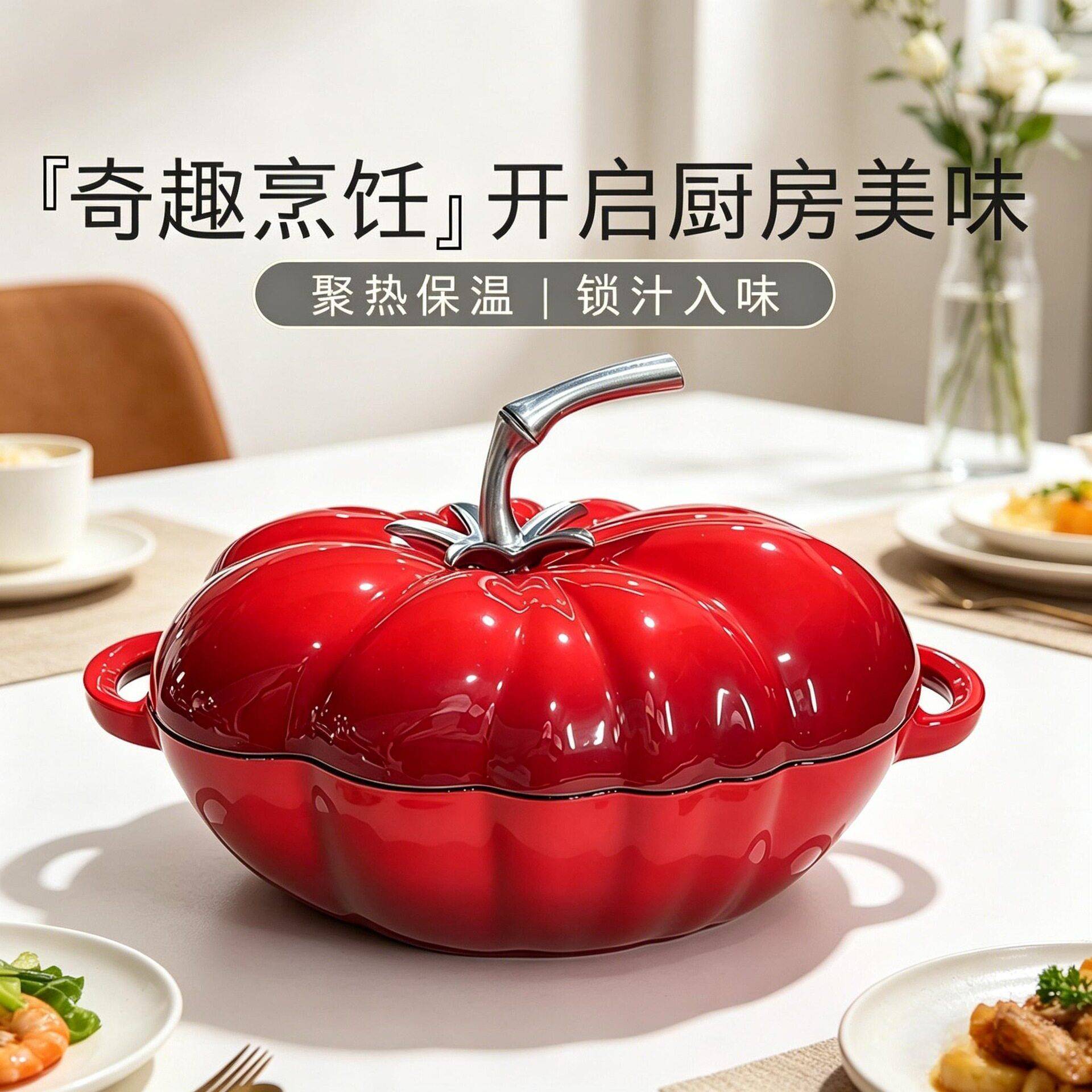 2026新款珐琅番茄锅家用陶瓷炖锅炖盅砂锅铸铁煲汤电磁炉焖煮炒锅