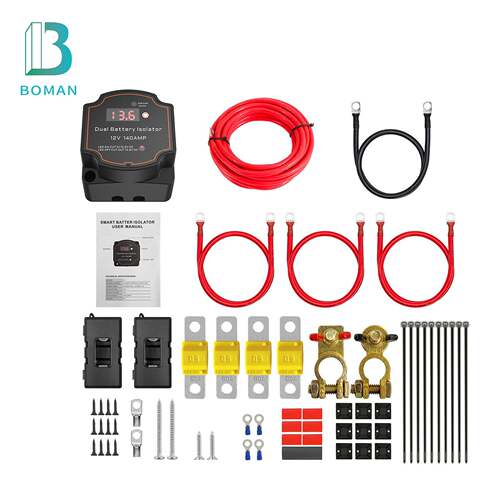 跨境智能双电池隔离器套装带LED电压表款继电器12V140A电瓶隔离器
