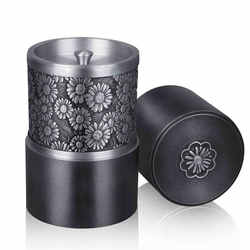 采菊东篱纯锡茶罐金属便携茶叶罐密封罐马来西亚锡器锡罐茶具礼物