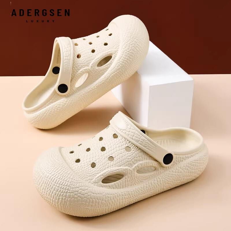 ADERGSEN休闲风洞洞鞋男女外穿防滑包头拖鞋厚底透气一脚蹬凉鞋