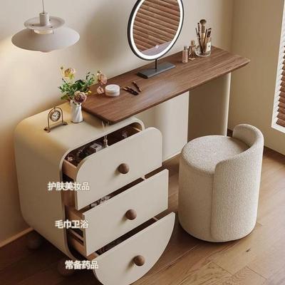 新梳妆台斗一体桌子柜小型书款桌卧室中古户床HOS头柜设计师化妆