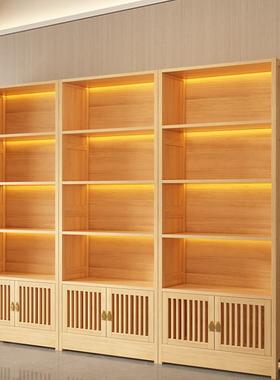 商用实木展示架博古架置物架收纳产品货柜礼品茶叶店展示柜多宝阁