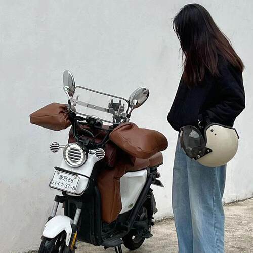 踏板摩托车挡风被电动车挡风被冬季款女士加绒加厚防水防寒防风罩