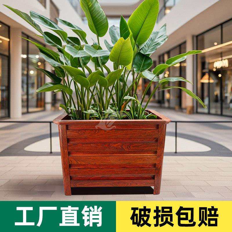 铝合金花箱户外庭院组合市政道路栅栏阳台方形花箱道路景观种植箱