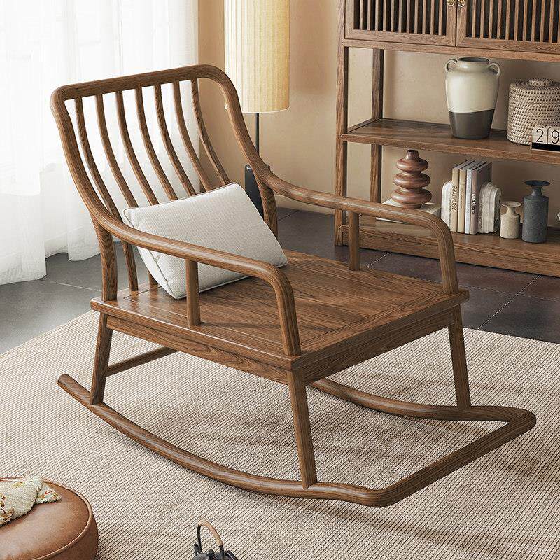 新中式全实木白蜡木摇摇椅客厅躺椅懒人沙发椅阳台午睡休闲 摇椅