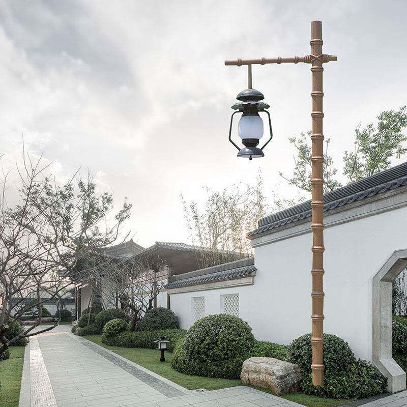 户外led竹节造型庭院灯复古煤油马灯园林照明中式景观灯路灯