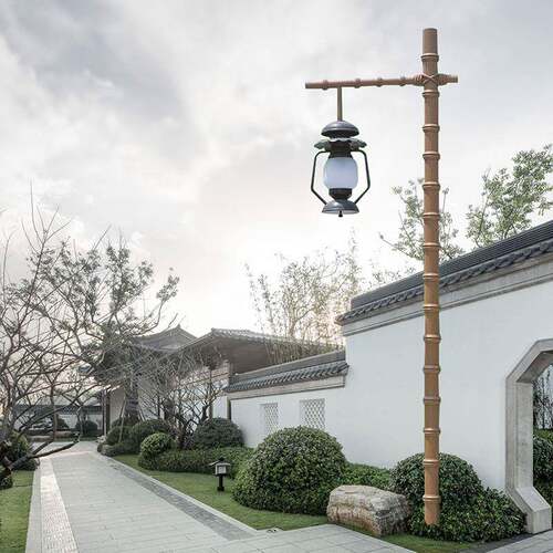 户外led竹节造型庭院灯复古煤油马灯园林照明中式景观灯路灯