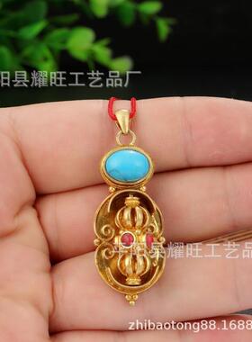 纯JGJGC铜转多吉金刚吊坠旋男女士挂杵件九股金旋刚降魔杵可转