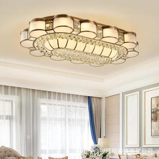 形铜灯卧室灯厅具古复灯 兴中全铜235水晶吸顶灯欧客灯几何长方式