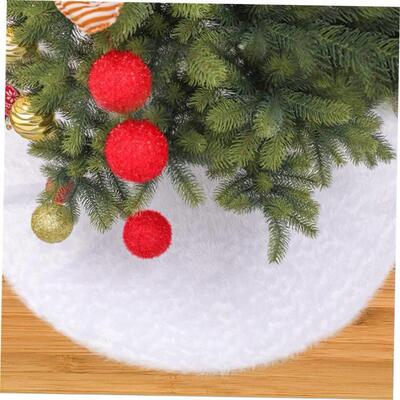 christmas decoration 1PCS 80cm White Plush Tree Skirts Fur C