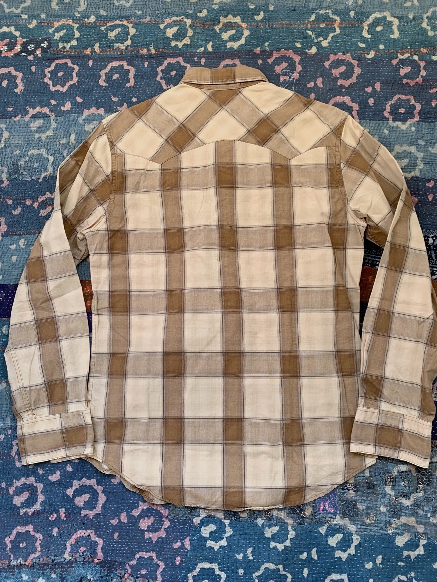 RRL Checkered Western Long-Sleeve Shirt — front