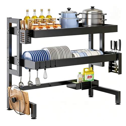 3-tier Drying Rack Metal Dish Drainer,Large Kitchen Counter