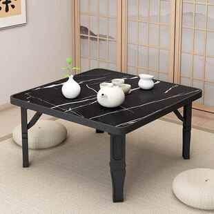 折叠正形炕RPB桌家用方多功上能简可易吃饭小方桌床榻榻米飘窗矮