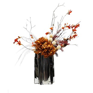 现代仿真花艺轻奢样板房餐桌电视柜酒店前台售楼部金属插花器摆件