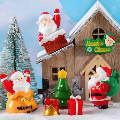 Cute Resin Christmas Ornaments Xmas Micro Landscape Miniatur