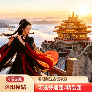 洛阳接站|4日3晚 老君山+龙门石窟+少林寺+洛阳博物馆+白马寺