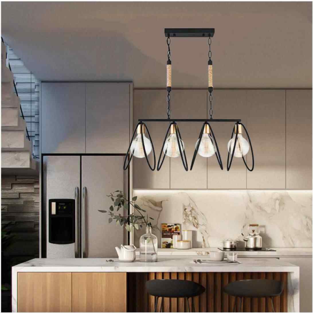 跨境工业风酒吧台麻绳吊灯服装店咖啡餐厅饭店理发店收银台橱窗灯