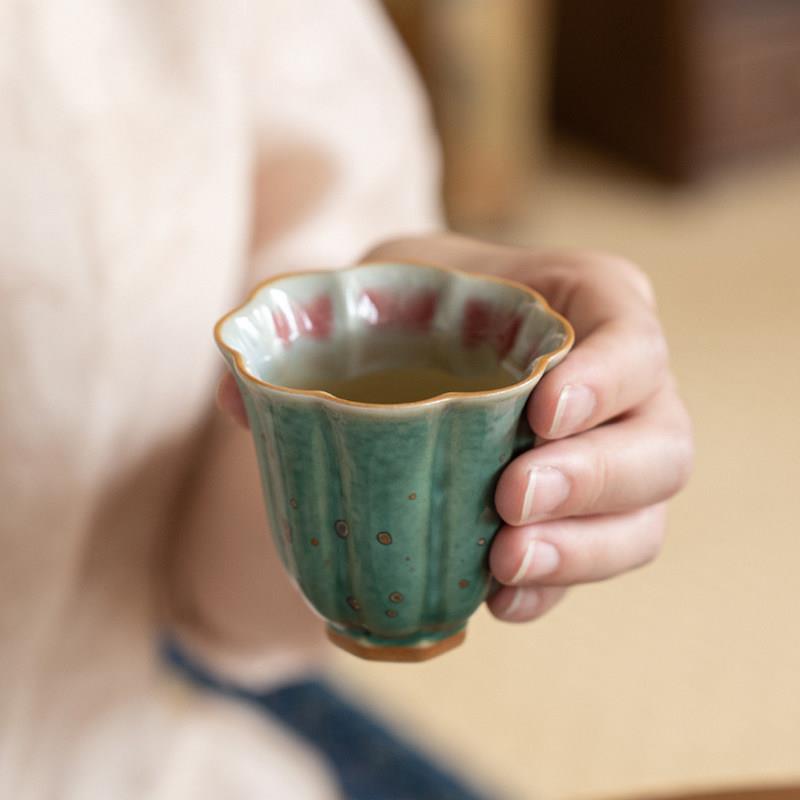 钧瓷主人杯巨划算窑变松木绿单个泡茶杯陶瓷品茗杯功夫男女士茶具