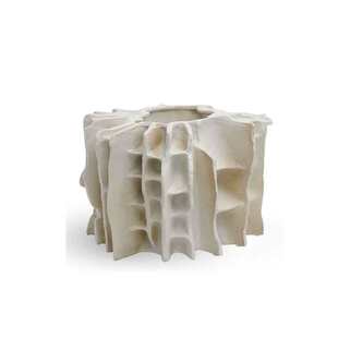 现代简约米白色艺术网格花器样板房花瓶摆件客厅书房玄关家居软装