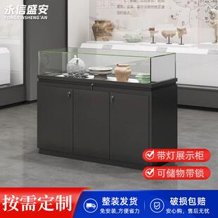玻璃展示柜带灯带博物馆文物古董烤漆展柜书画展览柜企业展厅展柜