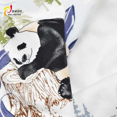 凯诺精梳紧密赛络纺竹棉印花双面棉毛布家居服睡袋竹棉针织面料