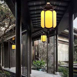 户外吊灯新中式庭院花园走廊大门口别墅凉亭祥云吊灯防水廊桥吊灯