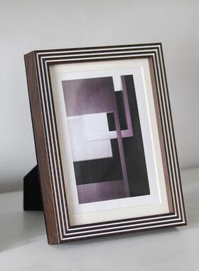 北欧格软饰品回纹子相框相架摆件间样装板桌YGV面简约家居卧室装