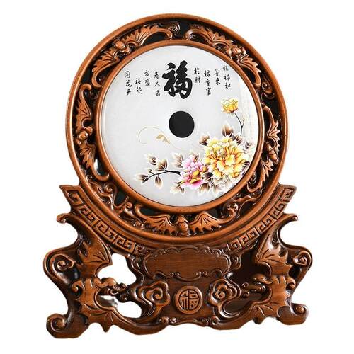 玉石平安扣摆件家居客厅酒柜电视柜装饰摆设乔迁送礼开业礼品