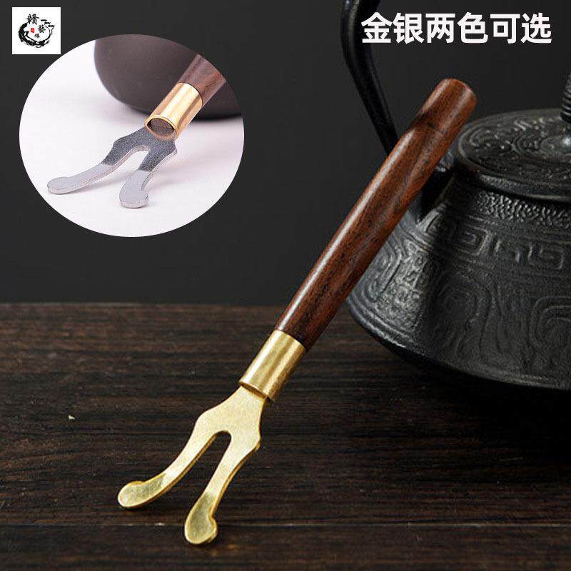 厂家直供黑檀木铁壶叉铁壶夹茶叉 龙头壶叉铁壶壶盖夹子量大从优