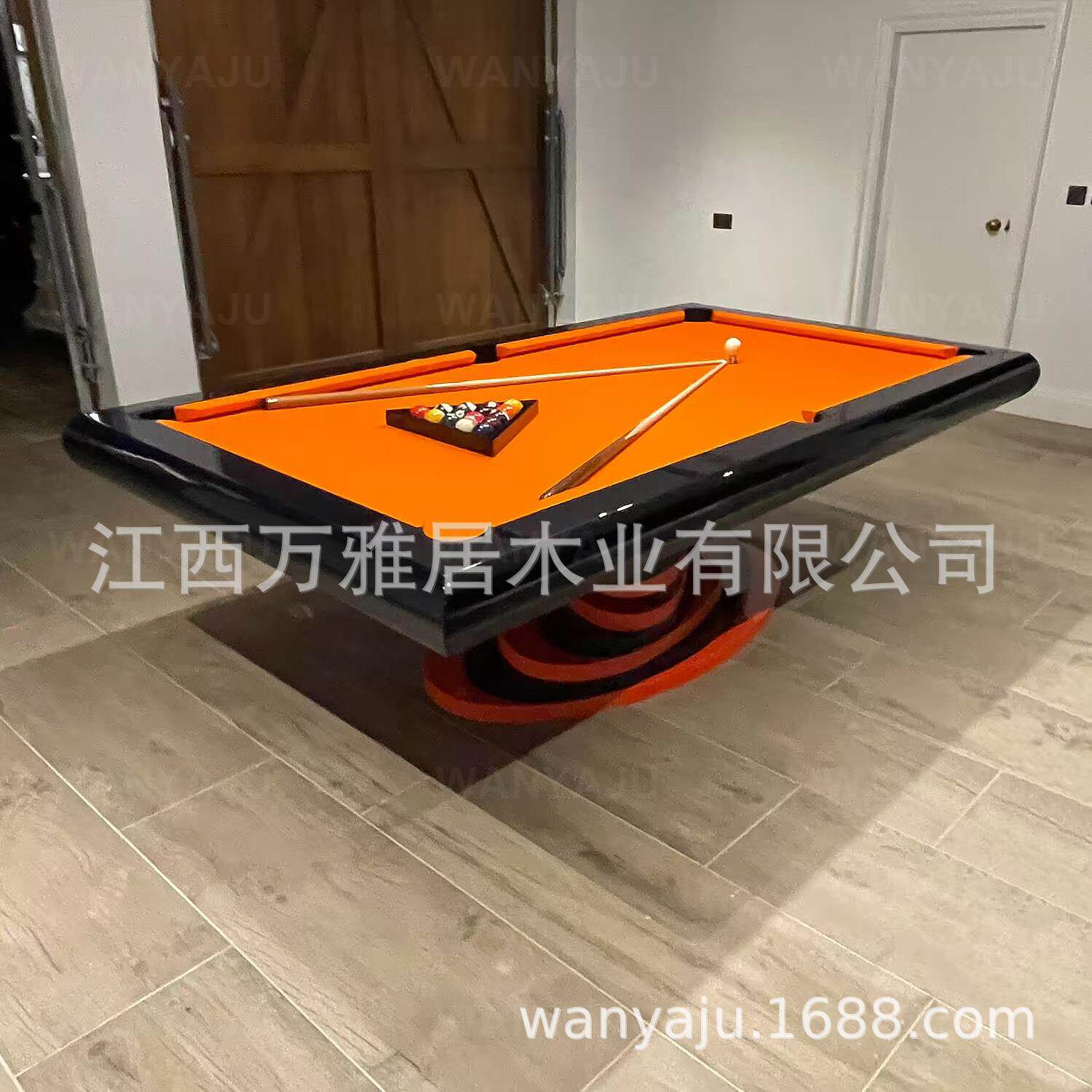 高端现代豪华台球桌标准成人家用三合一桌球台美式黑八花式九球