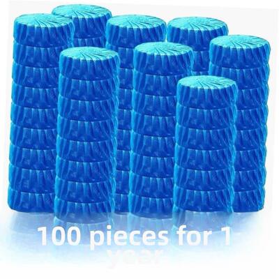 60pcs Blue Bubble Automatic Toilet Cleaner Tablet Blocks Loo