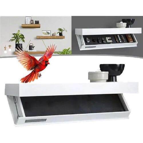 Wooden Magic Flap Shelf with Secret Compartment Concealed