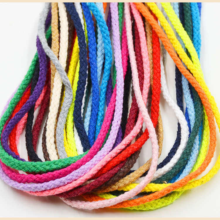 棉线编织棉绳抽绳衣帽绳裤带捆绑绳粗绳线挂绳5mm彩色棉质人工DIY