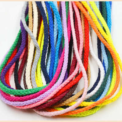 棉线编织棉绳抽绳衣帽绳裤带捆绑绳粗绳线挂绳5mm彩色棉质人工DIY