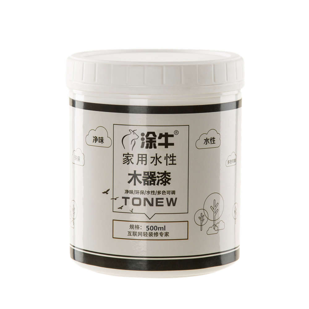 涂牛丙烯酸水性木器漆 彩色家具翻新漆透明清漆水性漆白色油漆1L