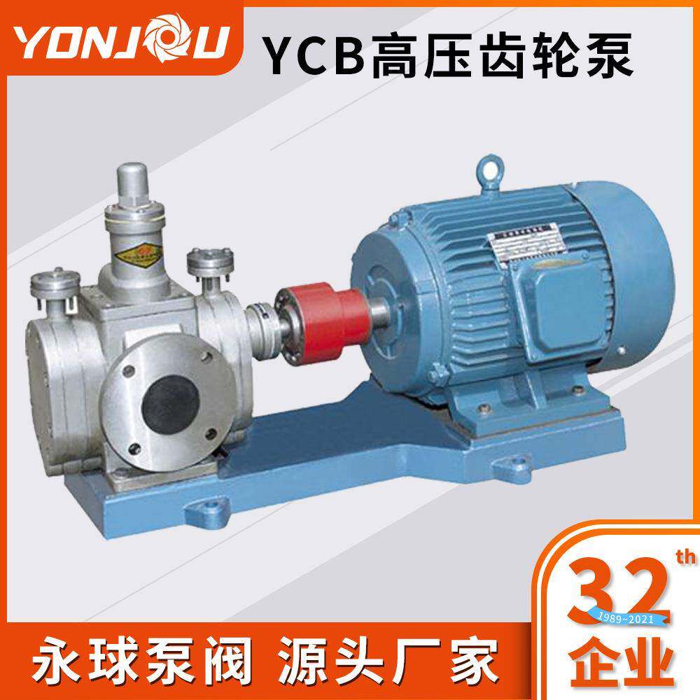 YCB低噪音高压力齿轮油泵YCB4-0.6圆弧齿轮泵永球现货供应
