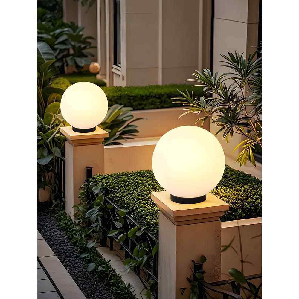 太阳能庭院灯柱头灯户外圆球月亮柱灯花园围墙柱子门柱墙头灯防水