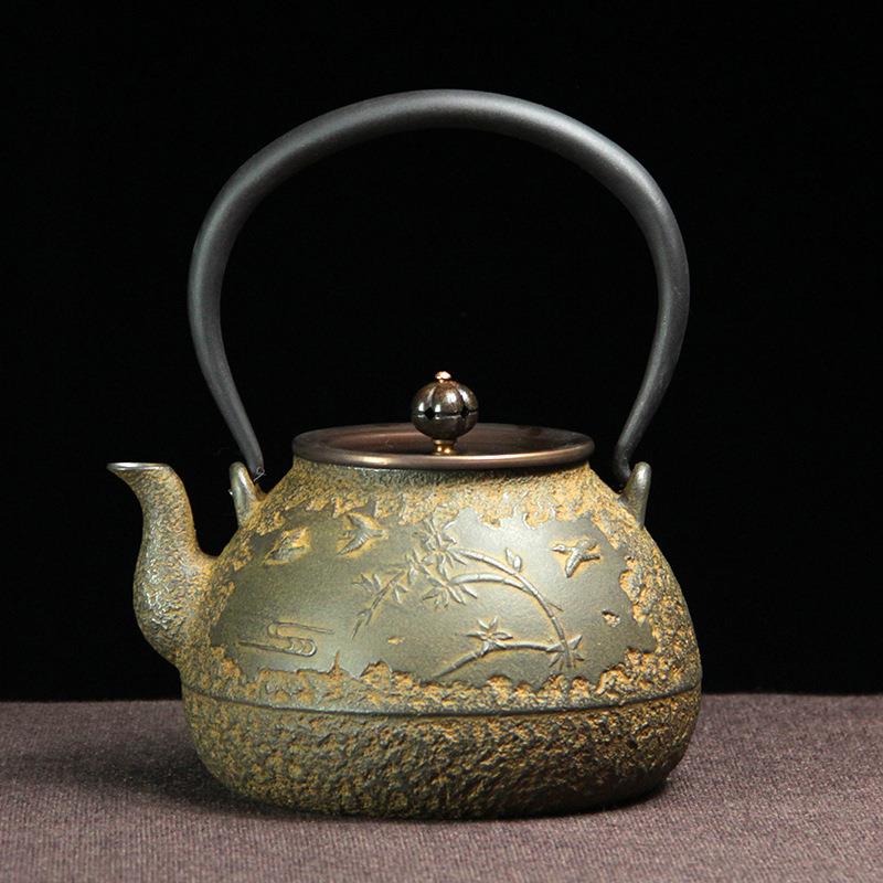 黄肌色纯手工生铁壶铸铁茶具家用养生纯煮水泡茶无涂层铁茶壶茶具