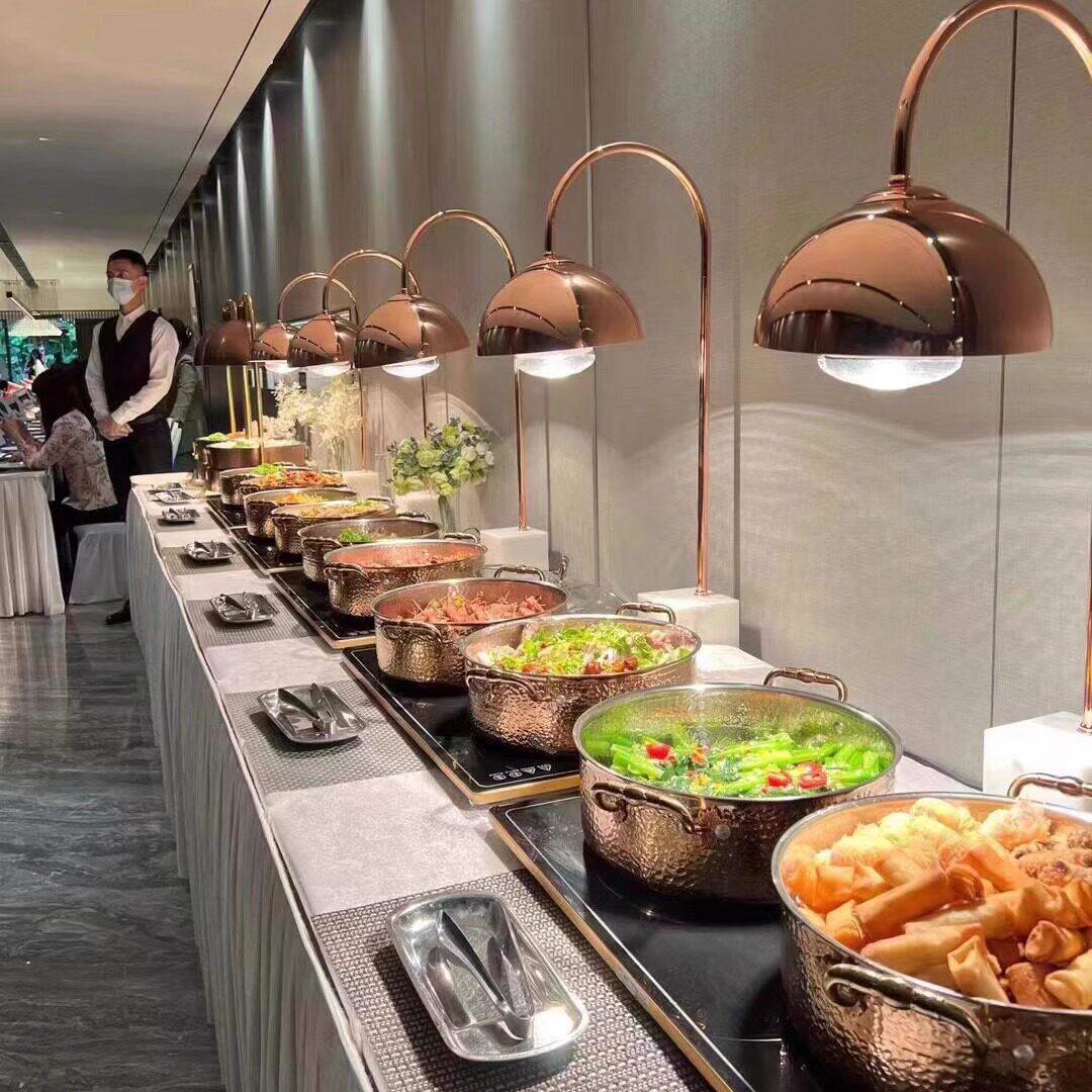 小白石自助餐食物保温灯不锈钢烤肉灯饭厅加热灯餐饮食品保温台灯
