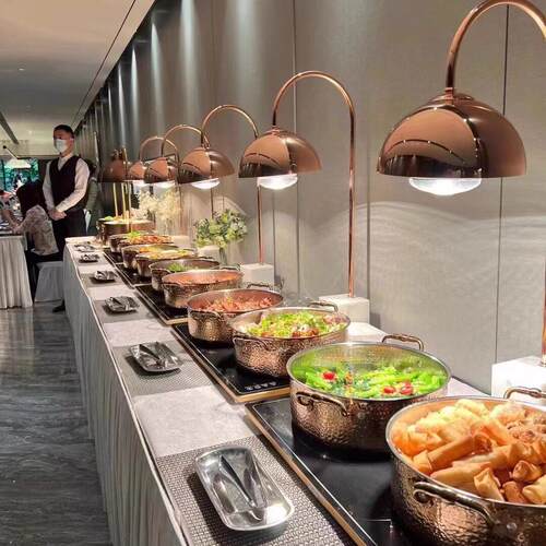 小白石自助餐食物保温灯不锈钢烤肉灯饭厅加热灯餐饮食品保温台灯