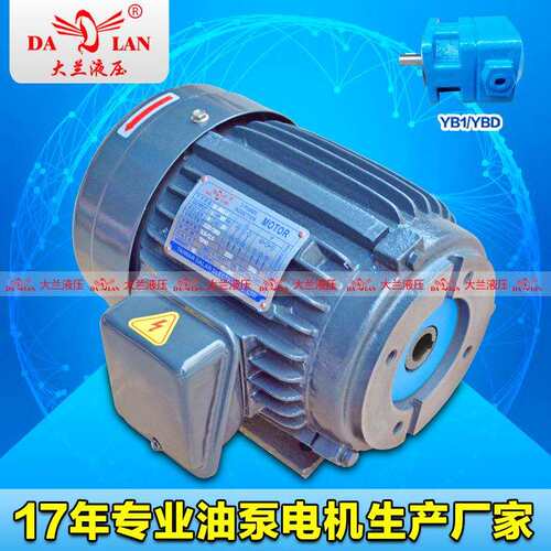 1HP2HP大兰DALAN液压内轴电机YB1油泵专用电机DL-802-4-0.75KW