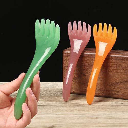 五爪按摩梳疏通经络梳抓头疗刮痧梳子蜜蜡美容拨筋棒头部清洁养生