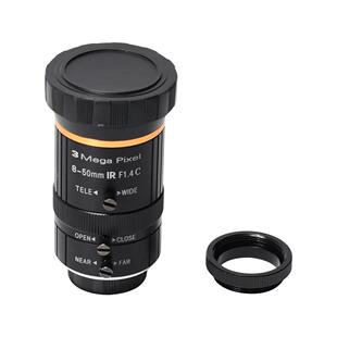 工业相机机器视觉检测镜头300万像素8-50mm无畸变抓拍镜头大靶面