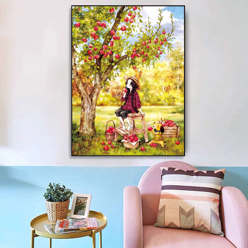 2020十字绣新款卧室线绣满绣人物卡通小件学生水晶秀刺绣立体女孩