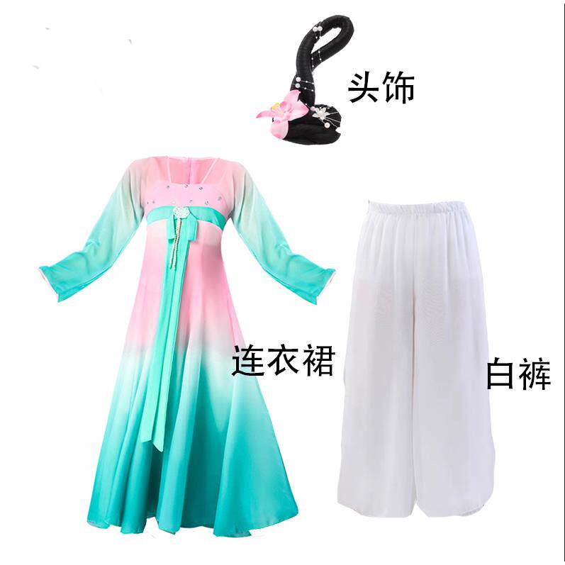 高档元旦繁花逸儿童演舞出服古典舞玉灵蹈儿服中国风飘扇子舞表演