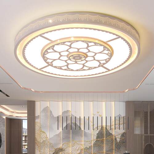 客厅灯2024圆形智能语音网红简约现代led吸顶灯别墅酒店客厅吊灯