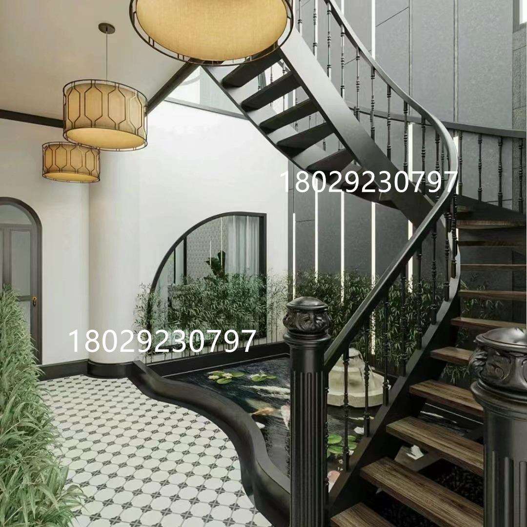 轻奢复式阳台护栏立柱铁艺扶手欧式简约楼梯扶手栏杆