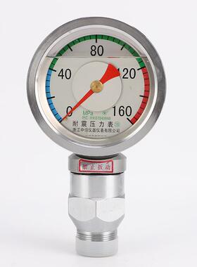 中恒 抗震压力表 单表盘耐震高精度指针指示压力多规格160MPa