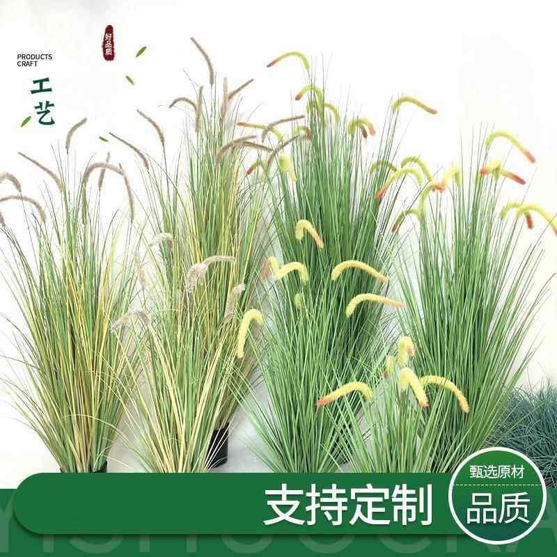 芦苇款仿真蒲草狗尾巴草草垛草堆景观制作软装草丛团草装饰草橱窗