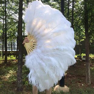 大号鸵鸟羽毛扇子 工艺扇舞蹈酒吧表演演唱会道具挂扇羽毛扇 包邮